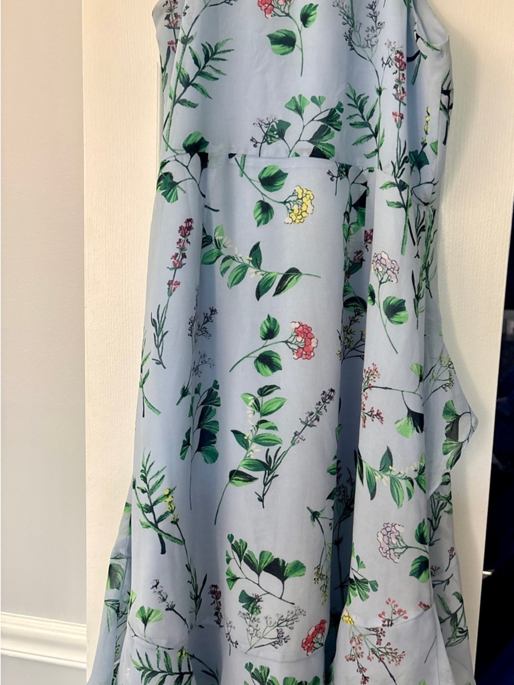 Banana Republic Light Blue Floral High-Low Dress